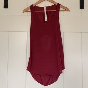 Lululemon red tank with draped open back, 6